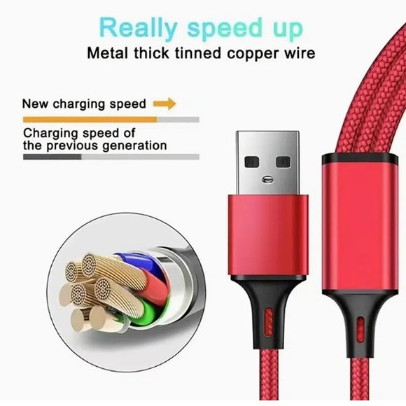 Black Universal 3 in 1 Fast Charging Smartphone Cord Adapter - Picture 4 of 5